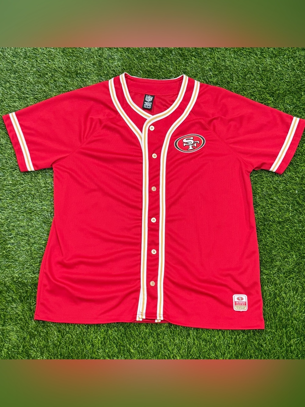 NFL Team Apparel San Francisco 49ers Mesh Baseball Jersey